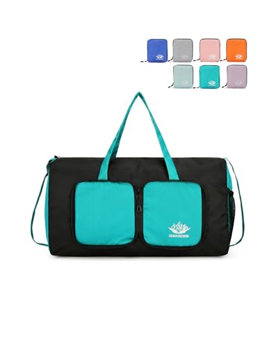 Foldable Travel Tote Bag Large Waterproof Carry on Overnight Bag for Beach Gym Sports Duffel Bags,Green