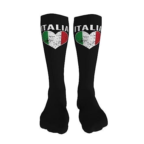 Italian Flag Heart Knee High Socks For Women Long Tube Socks Athletic Compression Socks Unisex High Socks Girls3
