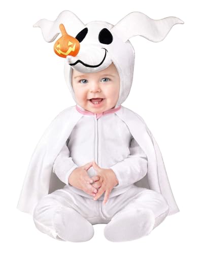 Spirit Halloween The Nightmare Before Christmas Baby Zero Light-Up Hooded Jumpsuit Costume Officially Licensed Unisex Child Size 12 TO 18 MONTHS Standard Multicolor