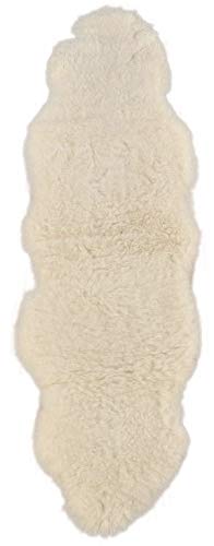 Generisch ÖKO Island LAMMFELL Teppich DOPPELFELL BETTVORLEGER Creme Weiss CA. 200 x 60 cm Fell...