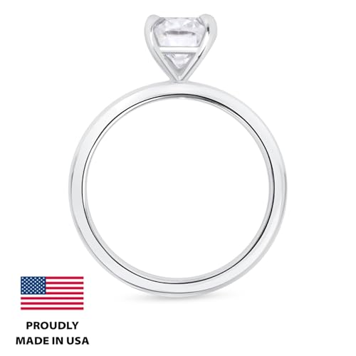 1 to 5 Carat Fancy Shape Moissanite Solitaire Engagement Ring for Women in 14k White Gold (D-F, VS1-VS2, cttw DEW) Anniversary Wedding Ring for Women Size 4 to 11 Made in USA4