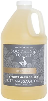 Soothing Touch Sports Massage Lite Oil, 1/2 Gallon, Deep Penetration, Quick Absorption, Peppermint, Eucalyptus, Clove, Leaves No Residue, Soft, Moisturized Skin