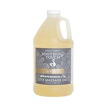 Soothing Touch Sports Massage Lite Oil, 1/2 Gallon, Deep Penetration, Quick Absorption, Peppermint, Eucalyptus, Clove, Leaves No Residue, Soft, Moisturized Skin
