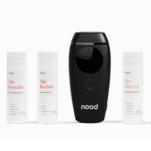 NEW Flasher 2.0 Pro Kit by Nood: Complete Hair Removal with Flasher 2.0 in Matte Black, Revealer Exfoliant, Reviver Aloe and Glow Up SPF | Pain-free and Safe for Whole Body Treatment