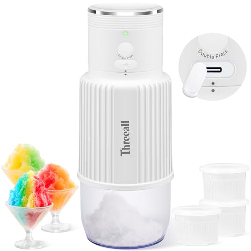 Snow Cone Shaved Ice Machine, Portable Cordless Ice Shaver Slushie Machine for Home with USB charger and 3 Reusable Ice Mold Cups,Crushed Ice Shaver for Home, Outdoor,Party,Summer