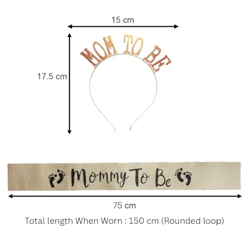 Image of Wanna Party Baby Shower Decoration Items- Mom to Be Sash & Mom to be Tiara for Mom To be Gifts for Baby Shower Decoration Items (Pack of 2)