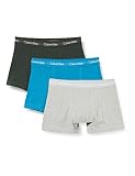 BAÑERO 3PK Calvin Klein Trunk 3Pk, Boxer, para Hombre, Multicolor (Grey Element Grey H Tapestry Teal), L