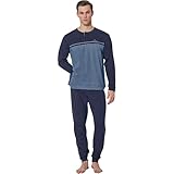 Sergio Tacchini Pigiama da Uomo in Cotone Interlock Art. 30B14 Blu Marittimo L