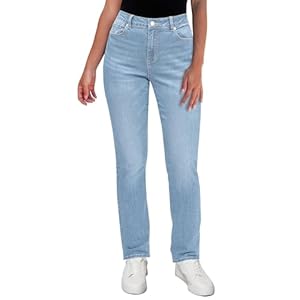 GRAPENT Straight Leg Jeans for Women High Waisted Trendy Slim Classic Stretchy Denim Work Trouser Jeans with Pockets