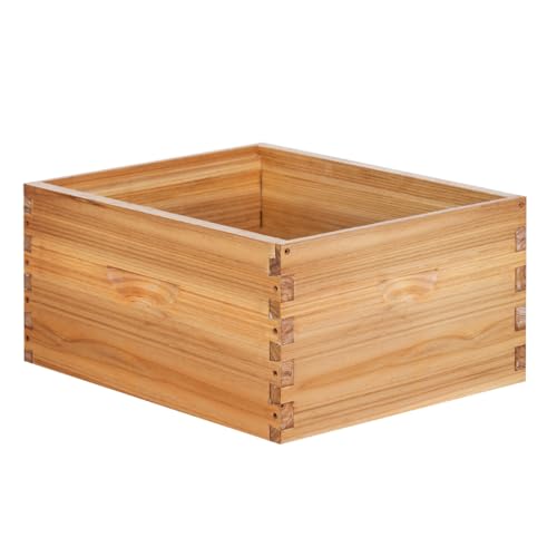 10 Frame Deep Brood Beehive Board Unassembled Bee Box Wax Coated Bee Hives Body Comes with Pack of Screws(No Frames or Foundations)