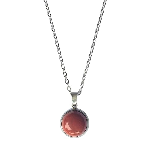 ASTER ALHELÍ Collier Femme Avec Pierre Naturelle - Chaîne en Acier Inoxydable Argenté Avec Pendentif en Pierre - Amulette de Protection - Cadeau Original...