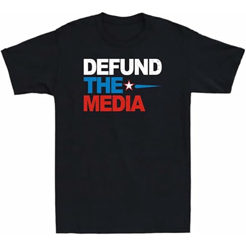 MENGWANJIA Presidential Election Defund The Media Funny Gift - Camiseta vintage para hombre, Negro, L