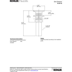 Colador de fregadero KOHLER 1-1/2 pulgadas miniatura 2