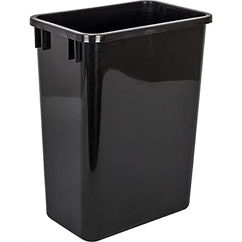 Hardware Resources Double 35-Quart Trash Bin Cabinet Pullout System - 2 Black Waste, Recycling Bins - Easy-Installation Polished Chrome Ball-Bearing Garbage Slider, Door Mounting Kit - 17.5 Gallons #TOP3