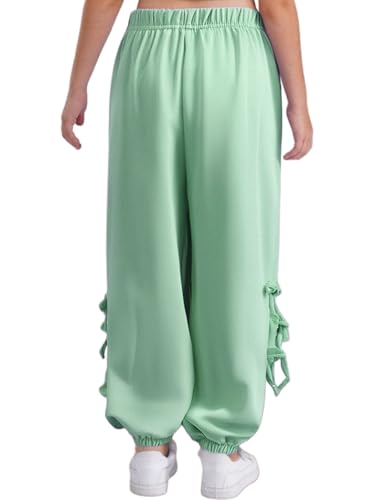 Kids Girl's Bowknot Baggy Sweatpants Lightweight Wide Leg Pants Casual Elastic Waistband Jogger Trousers2