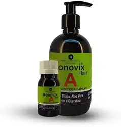 Kit Monovix Hair A (2 itens) Leave In + Ampola - Crescimento Acelerado Original Help Cosméticos, Tratamento Capilar Fortalecedor para Fios Saudáveis, Brilhantes e Resistentes, Nutrição Profunda