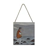 Pyramid International Sam Toft Artwork (One Step at a Time Design) 20cm x 20cm x 3cm Woodblock with Hanging Cord - Official Merchandise ​