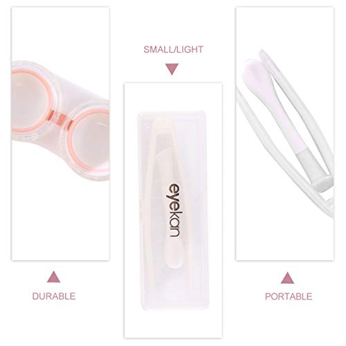 Estojo de lentes de contato, caixa de lentes de contato, kit de suporte de lentes rosa da Exceart