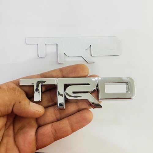 Image of Emblems for Car & Bike Metal Lo.go and Me.tal Lo.go, Auto Accessories for Car Emblem 3D Badge Auto Racing Sport Sticker Grand Tourer Decal. (Chrome TRD Small Metal Logo)