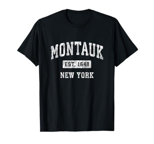 Montauk New York NY Vintage Stabiled Sport Design Maglietta