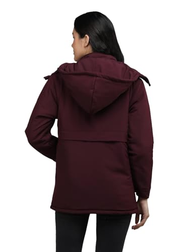 Image of CHKOKKO Women's Winter Quilted Jacket Wine Size L