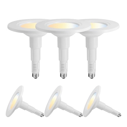 Jolux 5/6 Inch 5CCT Retrofit LED Recessed Lighting 6 Pack,