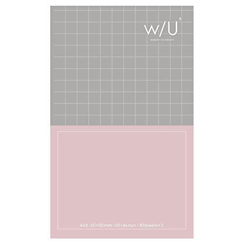ナカバヤシ W/U (watashi no sobani) ノート付箋 スリム ミックス/ピンクxブラック WU-FSTN-M-PD
