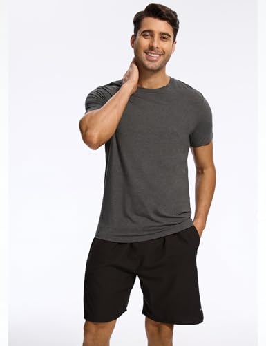 GYS Bamboo-derived Viscose Men's Pajama Tops Summer Short Sleeve Basic Sleep Shirt4