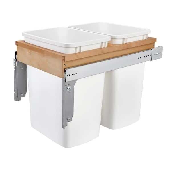Caneca de basura doble extraíble blanca 35 Qt