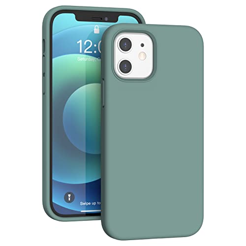 Coque iPhone 12 vert pin en silicone pour sublimer vos photos en extérieur