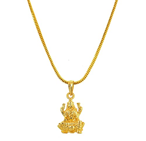 Image of Handicraft Kottage One Gram 22K Gold Plated Chain With Pendant Traditional Pendant Chain For Women And Girls Fashion Jewelley For Wedding, Party & Daily Wear