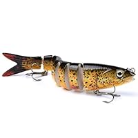 Lot de 5 leurres de pêche multi-articulés pour bar, truite, perche Lot de 5 leurres de pêche multi-articulés pour bar, truite, perche