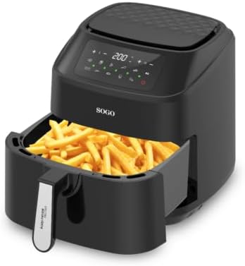 SOGO FRE-SS-10900 Air Fryer with cooking basket inserted and filled with fries