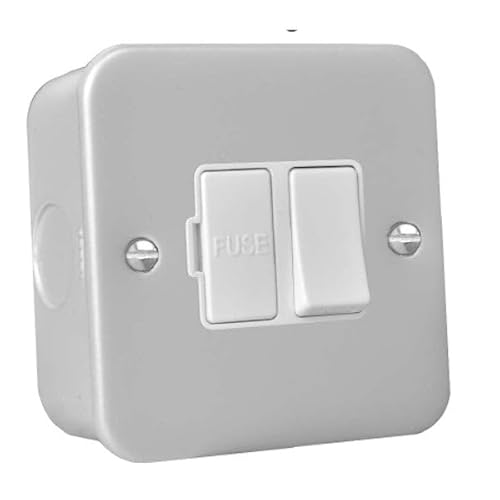 Hamilton MCSPWH-W 13A Metal Clad Switched Fused Spur, Double Pole, White