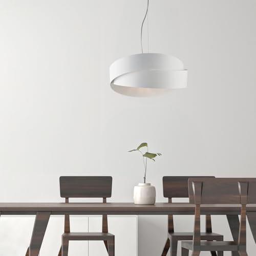 Suspension Astro en fer laqué blanc à 2 lumières orientables BL207-2-BCO