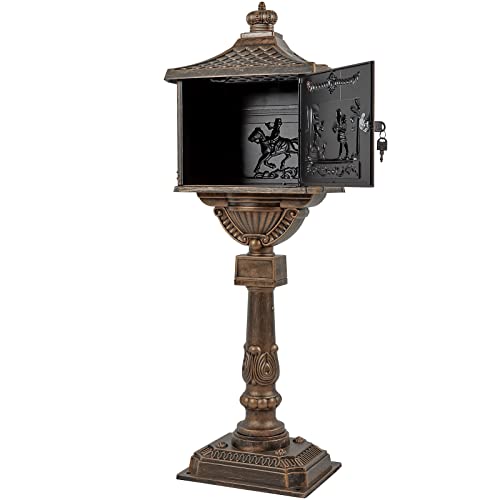 Mailbox Cast Aluminum Bronze Mail Box Postal Box Security Heavy Duty New #TOP4