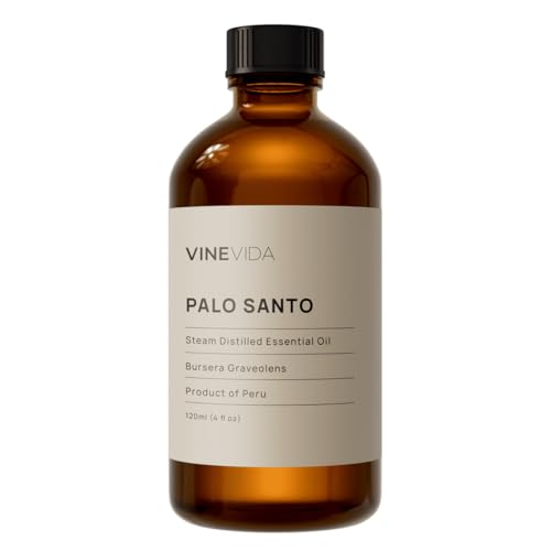 VINEVIDA Palo Santo Essential Oil 4 oz - Undiluted Palo Santo Oil 4 oz - DIY Candle Scents for Candlemaking - Bulk Essential Oil for Soap Making