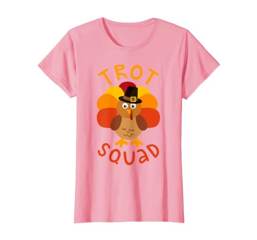 Trot Squad Shirt Men Women Kids Turkey Pilgrim Costume T-Shirt, Women, Pink, XX-Large