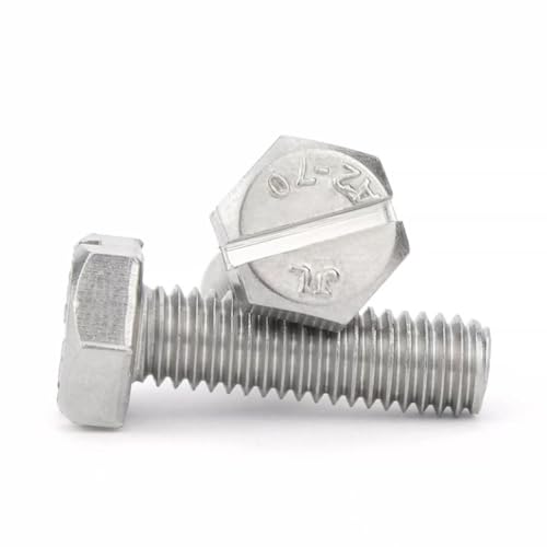 Slotted Hex Head Bolts, 304 Stainless Steel Metric Fasteners, M4 M5 M6 M8 M10 Sizes for Industrial Automotive & Home Repair Use (100,M6 x 25mm)