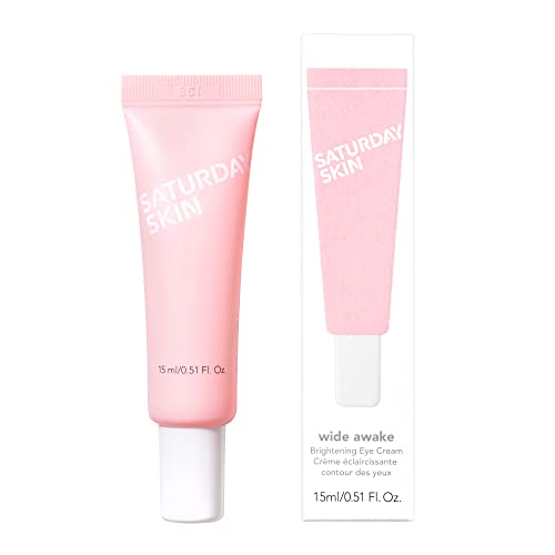 Saturday Skin Wide Awake Brightening Cream Illuminating Eye Cream for Wrinkles, Puffy Eyes + Dark Circles Lightweight, M