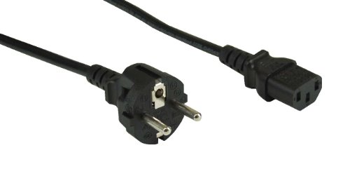 Preisvergleich Produktbild InLine Schutzkontakt gerade auf Kaltgerätestecker C13 NetzKabel (1,8m) schwarz