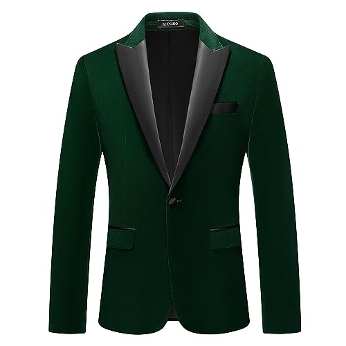 Mens Velvet Blazer Slim Fit Suit Jacket for Men...