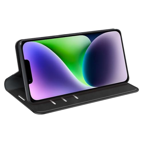 Étui à rabat iPhone 15 Plus avec support vidéo horizontal noir - 2