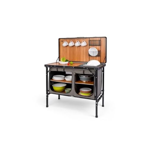 camp LIFE Capri Küchenbox | Campingschrank Campingküche Reiseküche faltbar mit Aluminiumgestell | Outdoor Küchenschrank Camping Küche Miniküche für Vorzelt inkl. Tragetasche (Deluxe)