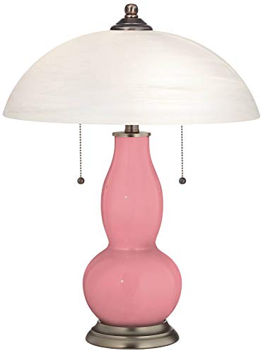 Color + Plus Haute Pink Gourd-Shaped Table Lamp With Alabaster Shade #TOP14