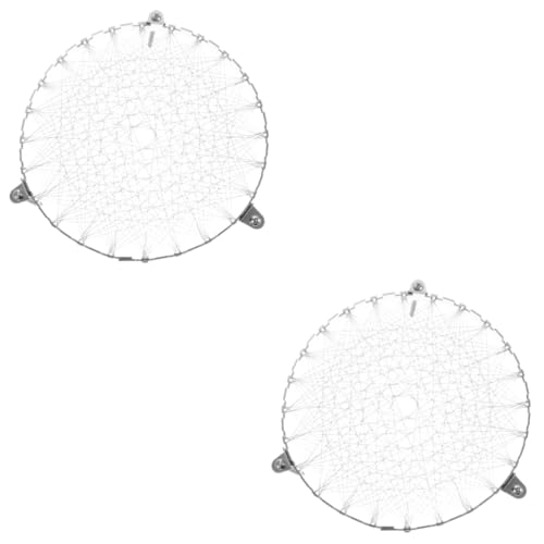 Ciieeo 2St Gasherd-Nickel-Drahtgeflecht gaskocher zubehör kolodialesilber Bratpfanne aus Edelstahl Gasherd Netz Stativ Pizzakocher Feuer konzentrierter Kreis Gasherd Ring Liner Topfregal