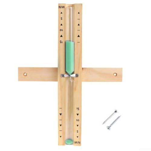 Reloj de arena de reloj de arena para sauna, temporizador de arena de reloj de arena de 15 minutos, reloj de madera, reloj de arena giratorio para sauna, spa, sala de yoga, salas de ejercicios (verde)