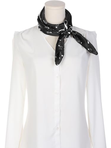 Women Satin Square Scarves, Musical Note Printed 35"x35" Large Silky Neck Scarf Neckerchief Head Wrap Bandanas2