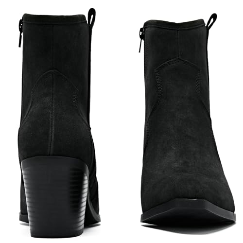 Women's Cowboy Ankle Boots Western Cowgirl Chunky Heeled Booties Classic Casual Comfortable Low Mid Heel Short Boots for Women.3