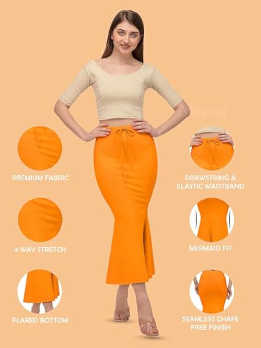 Image of Women's Perfect Curvy Look Saree Shapewear (Fish Baby Pink 2XL S90)